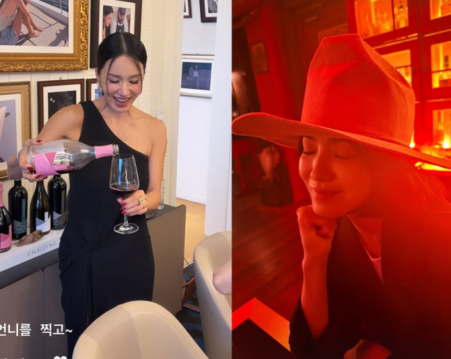 엄정화 와인파티, 송혜교 고현정 참석 정재형·안신애까지 함께한 지인들의 축하 자리