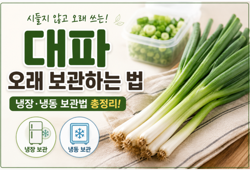 대파 오래 보관하는 법, 냉장·냉동 어떻게 해야 할까?