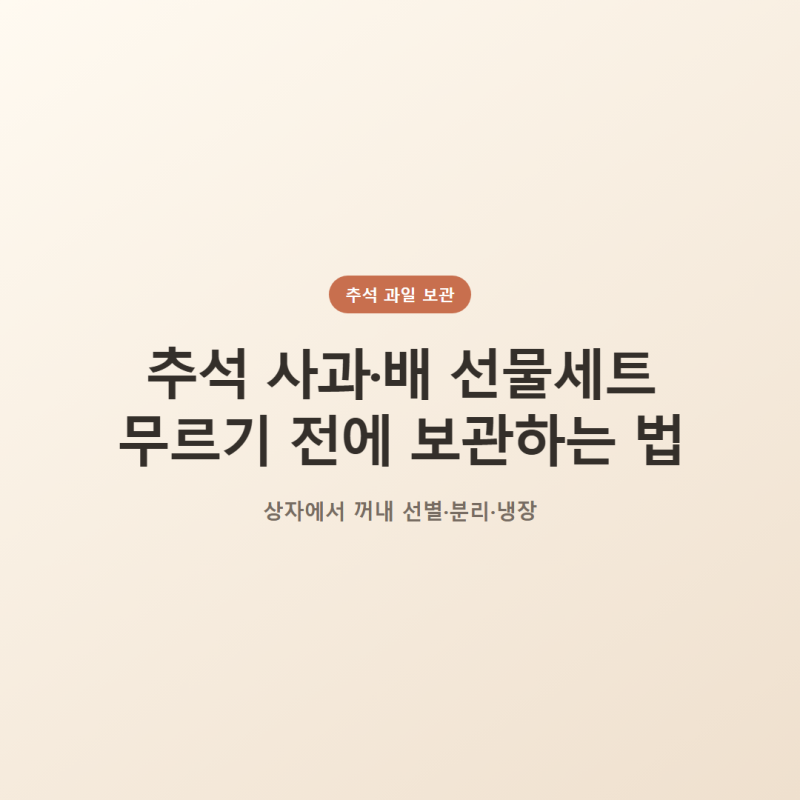 추석 과일 선물세트 사과·배 오래 보관하는 법