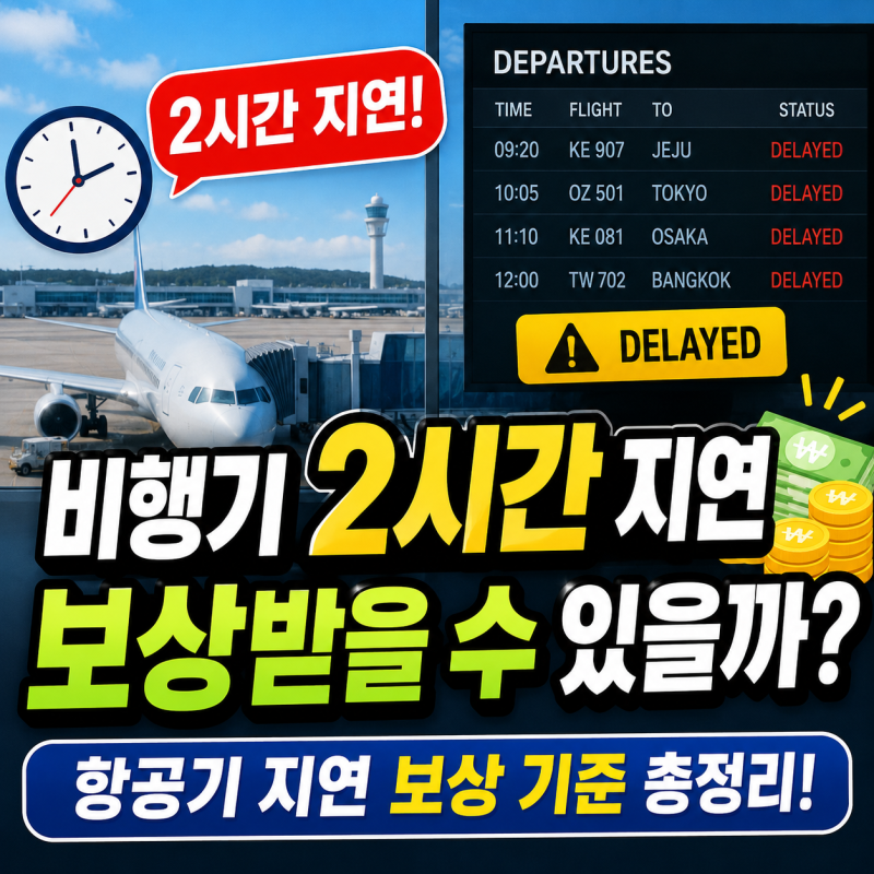 2시간 늦은 비행기, 보상금은 얼마일까?