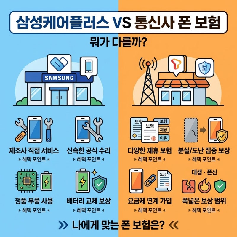 삼성케어플러스 조회, 통신사 폰 보험과는 다른 겁니다