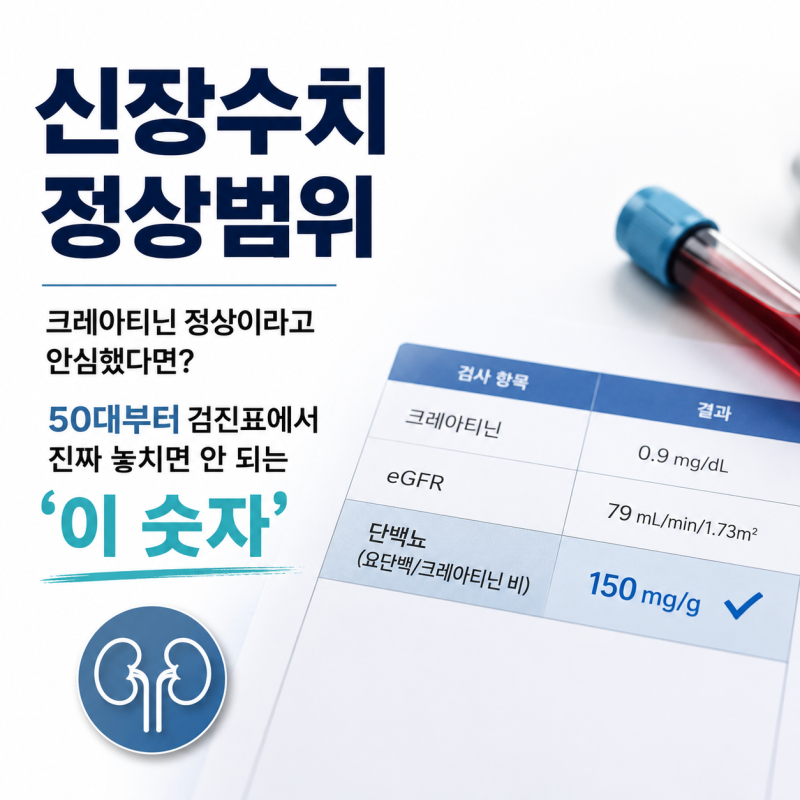 신장수치 정상범위, 크레아티닌 정상이라고 안심했다면? 50대부터 검진표에서 진짜 놓치면 ....