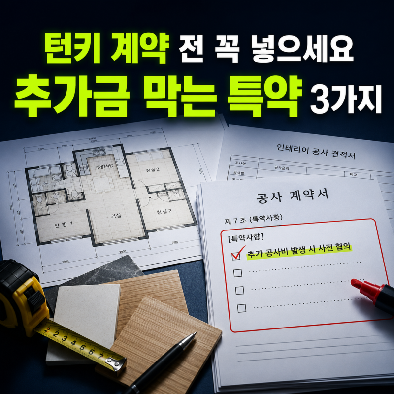이사 준비 체크리스트 1순위, 턴키 업체와 미팅할 때 반드시 챙겨야 할 특약 문구