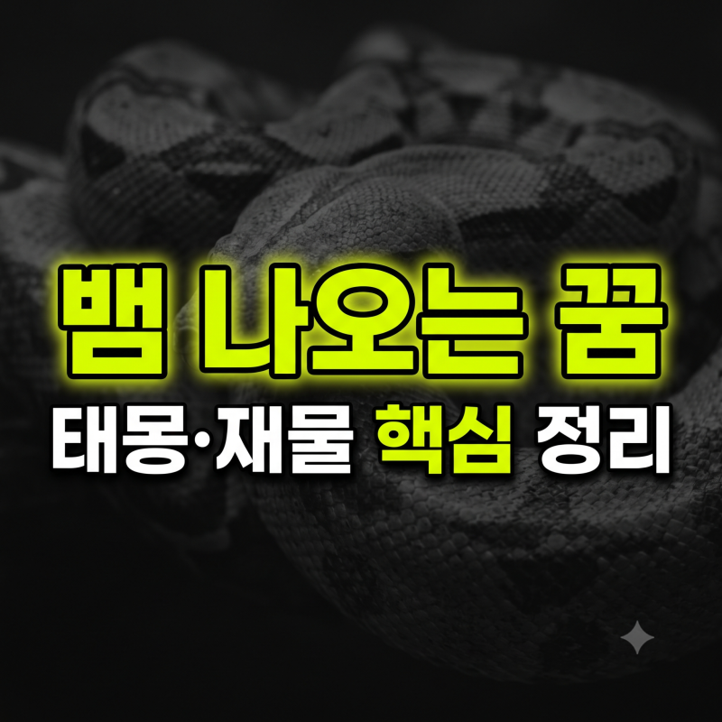 뱀 나오는 꿈 해몽 50가지: 큰뱀 집에 뱀이 여러마리 나오는 꿈 태몽 및 복권 재물운 총정리