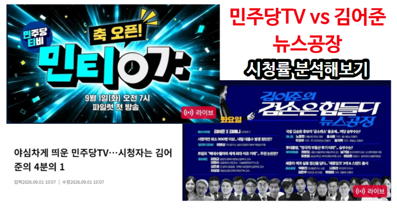 민주당TV vs 김어준 뉴스공장 시청률 분석해보기