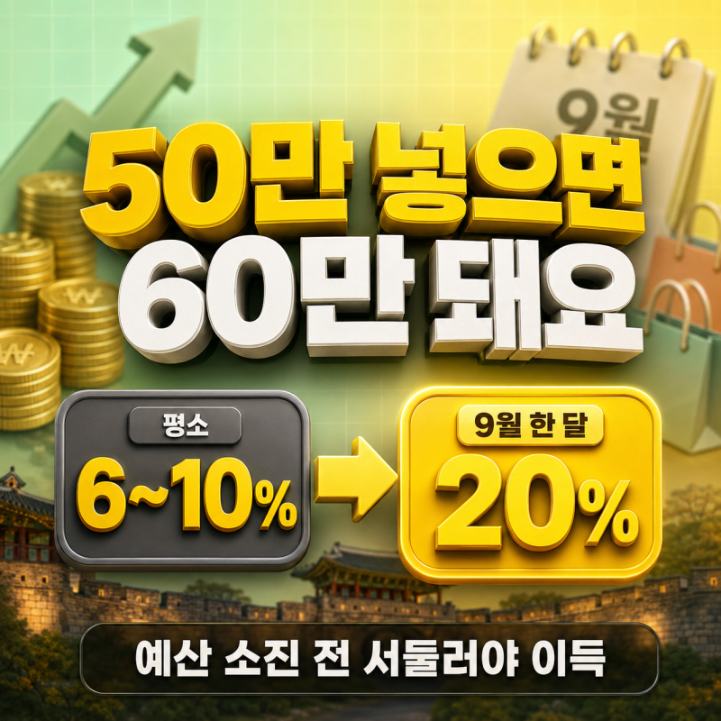 수원시민만 아세요, 9월 수원페이 50만원 충전하면 10만원 공짜