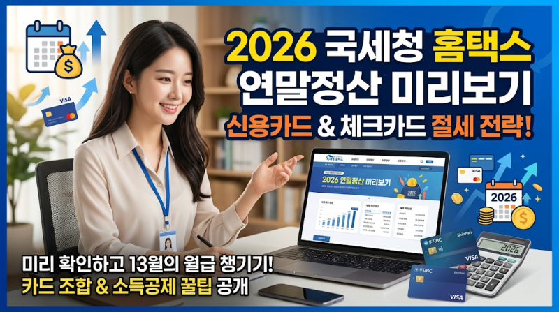 2026 연말정산 미리보기 및 절세 전략 (신용카드 vs 체크카드 황금 비율 & 소득공제 한도 채우....