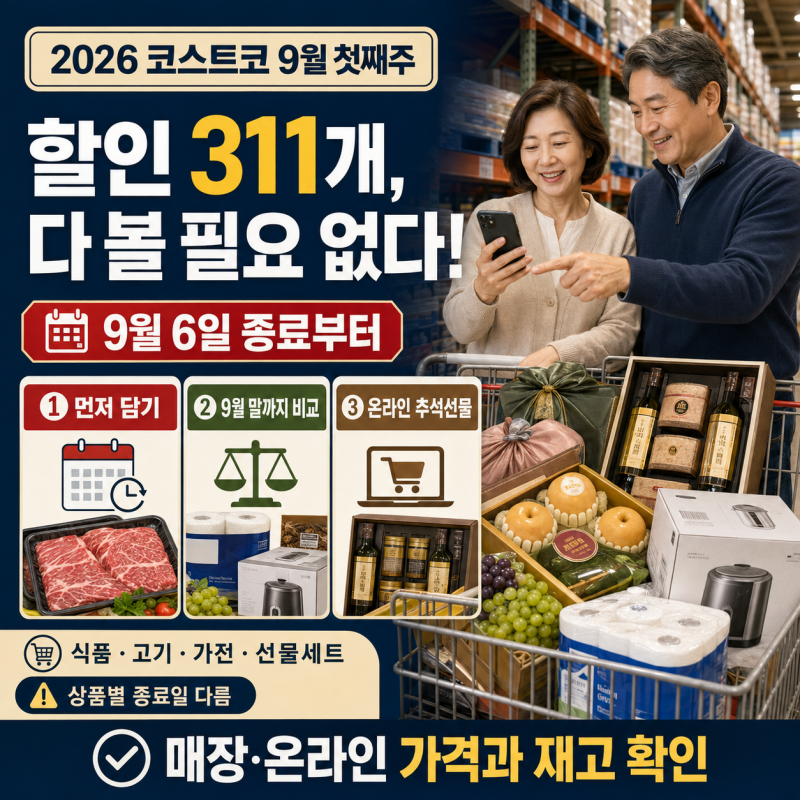 코스트코 9월 첫째주 할인상품 총정리｜식품·가전·고기·추석선물세트