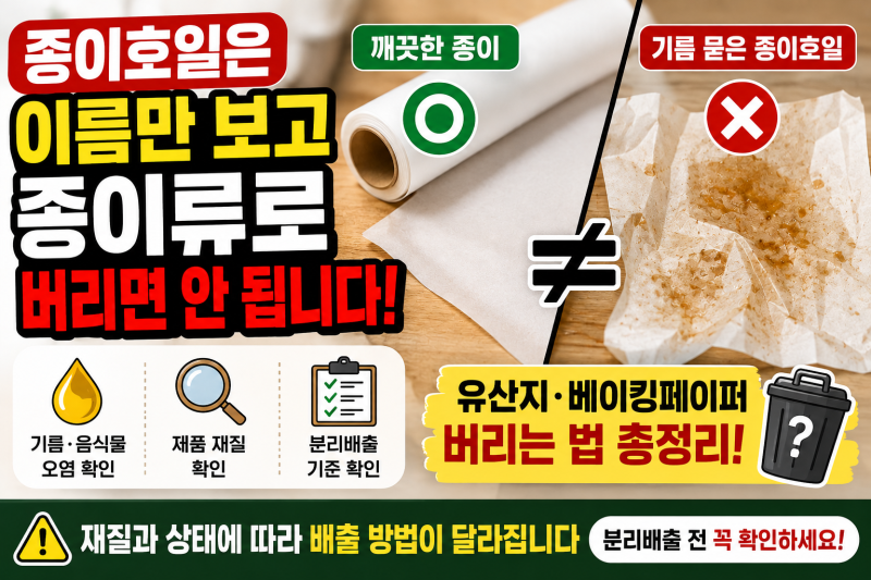 종이호일은 이름만 보고 종이류로 버리면 안 됩니다｜유산지·베이킹페이퍼 버리는 법