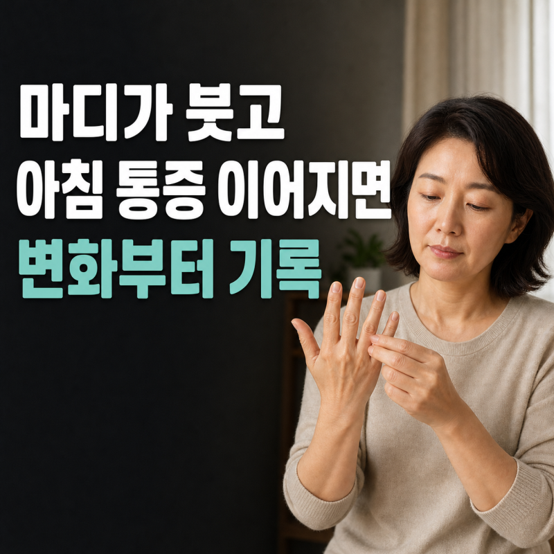 손가락 마디 통증과 붓기가 반복될 때, 진료 전 기록할 세 가지