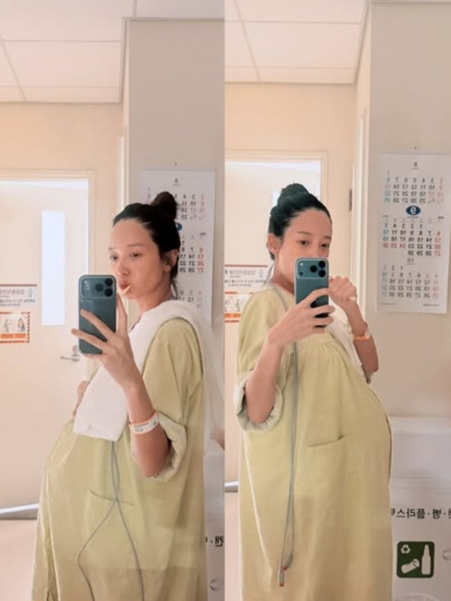 "벌써 입원 6일째" 김민경 출산 D-1, 병실에서 남긴 만삭 사진