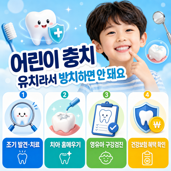 우리 아이 충치 방치하면 성인이 되어서도?｜유치 충치 치료·치아 홈메우기·건강보험 혜택