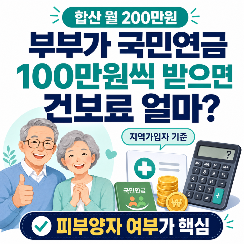 부부가 국민연금 각각 100만원씩 받으면 건강보험료 얼마나 나올까?