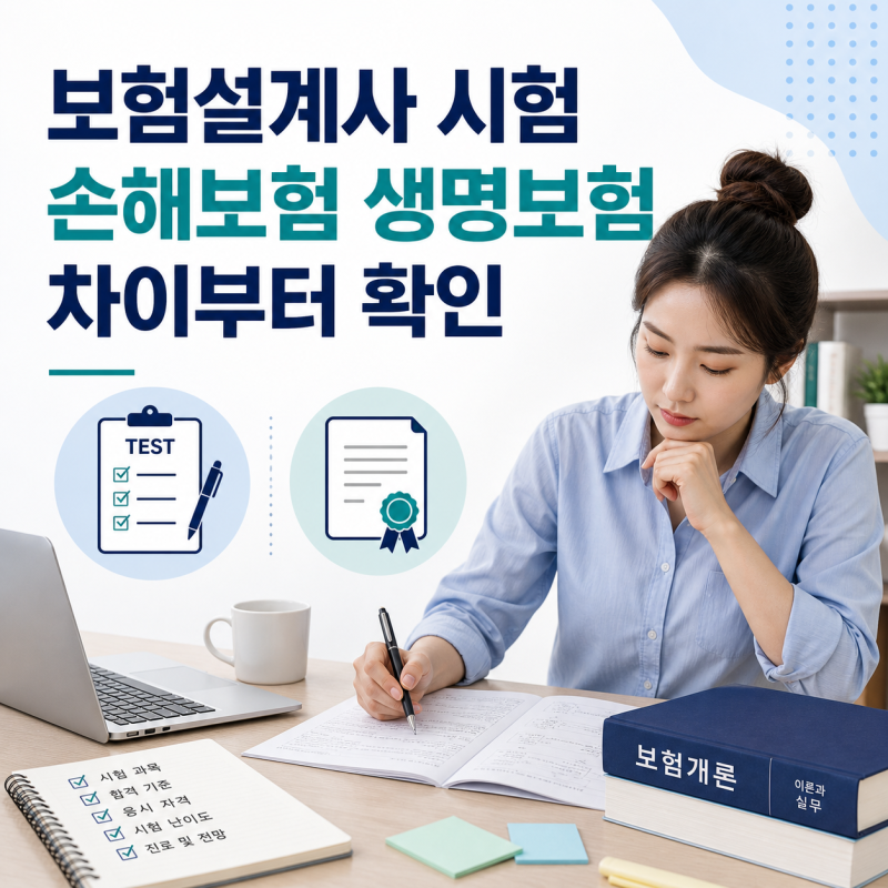 보험설계사 시험 손해보험 생명보험 차이, 처음 준비할 때 보는 순서