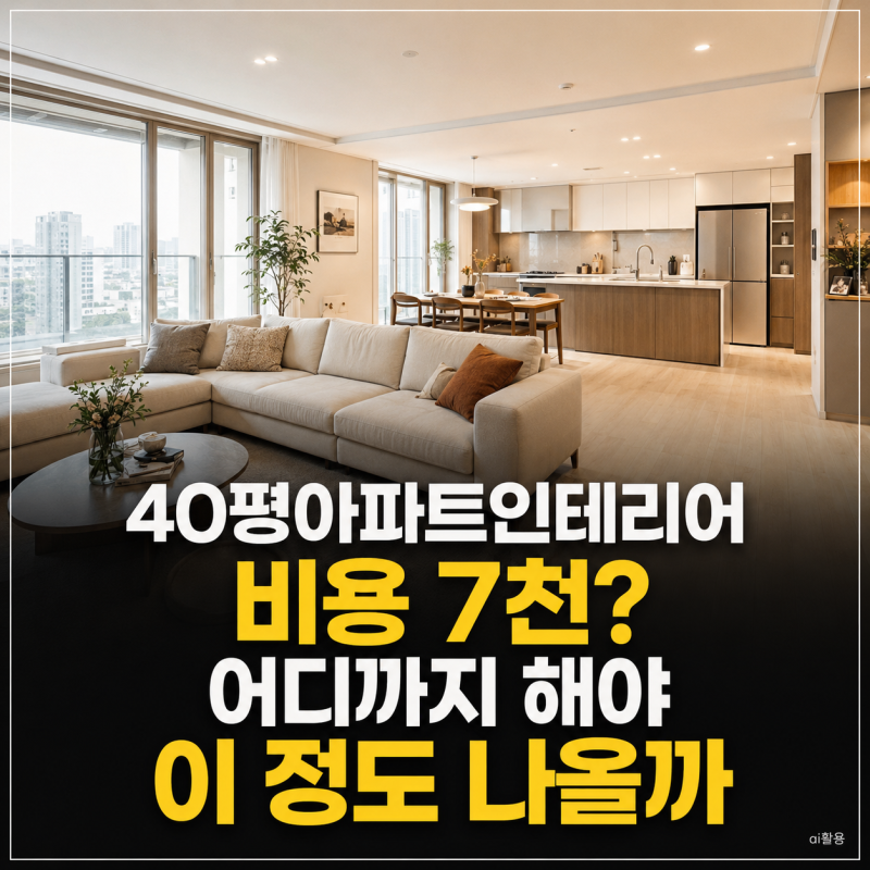“40평아파트인테리어 비용 7천?” 어디까지 해야 이 정도 나올까