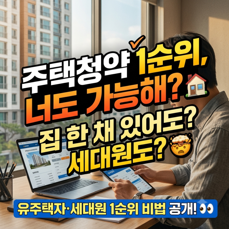 주택청약 1순위 조건 무주택 세대주 기준 및 유주택자 1순위 가능 여부