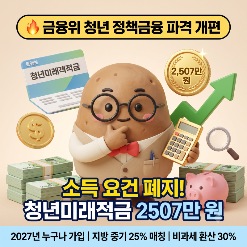 2027 청년미래적금 소득 요건 완전 폐지 팩트체크: 정부기여금 25%와 만기 2,507만 원의 진실