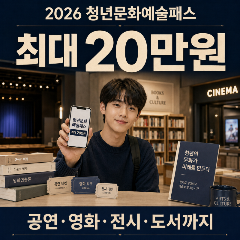 2026 청년문화예술패스 신청방법 총정리｜2006·2007년생 최대 20만원, 책도 살 수 있다