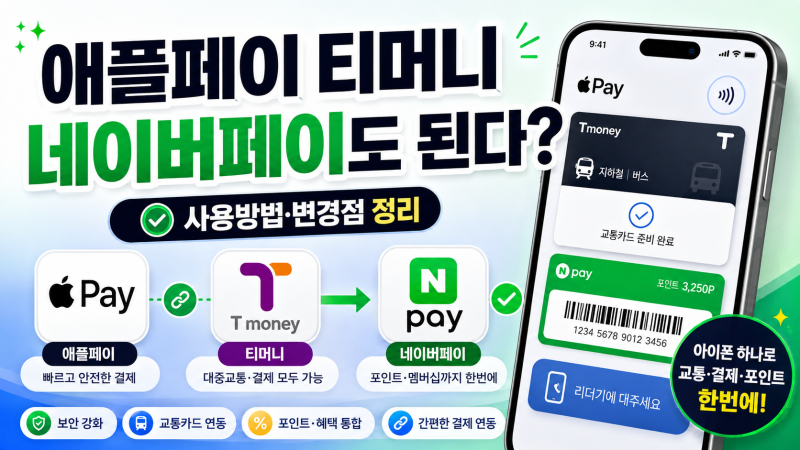 애플페이 티머니 어떻게 쓰나? 아이폰 교통카드 등록·충전 방법 정리