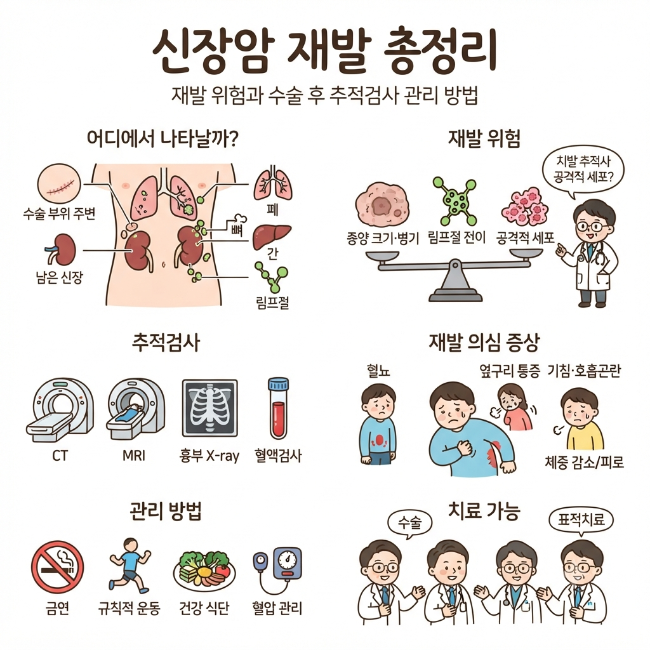 신장암 재발 총정리｜재발 위험과 수술 후 추적검사 관리 방법