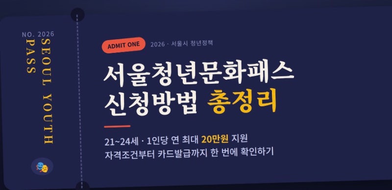 서울청년문화패스 신청방법 총정리