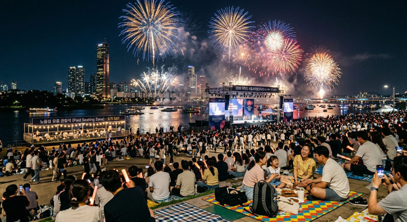 여의도 불꽃축제 일정 명당 노들섬 유료석 총정리