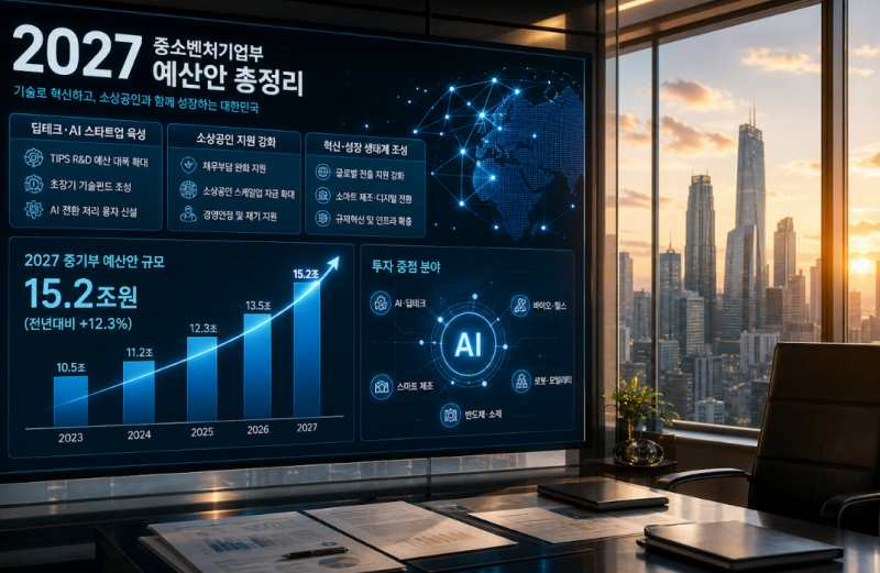 2027년 중기부 예산안 총정리! 딥테크·AI 기업부터 소상공인까지 정부지원금 최대 수혜 조건....