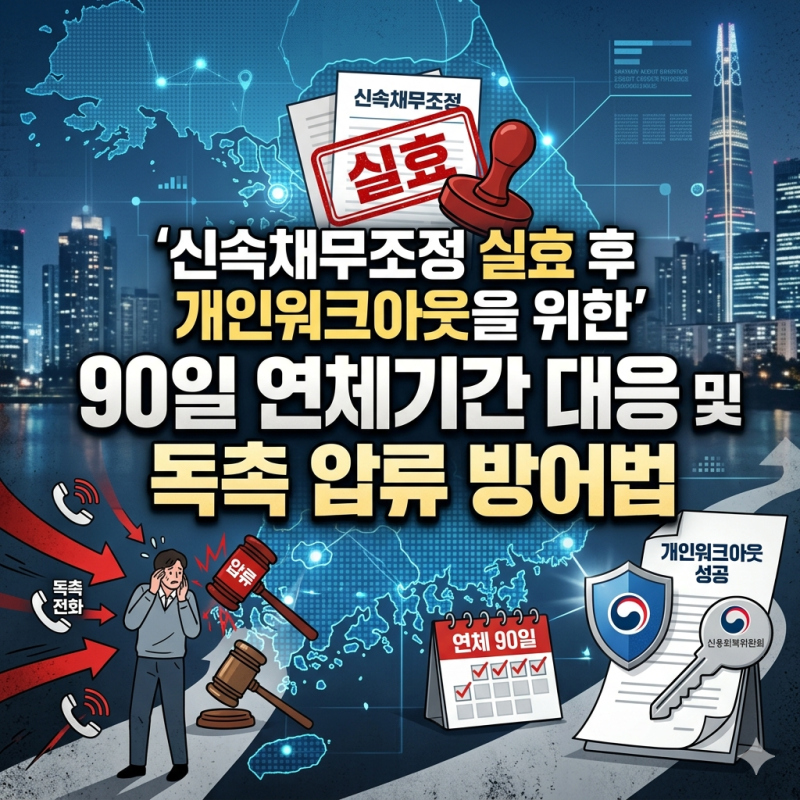 신속채무조정 실효 후 개인워크아웃을 위한 90일 연체기간 대응 및 독촉 압류 방어법
