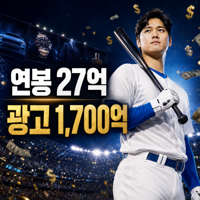 연봉 27억인데 광고로 1,700억?오타니는 야구보다 광고로 더 번다