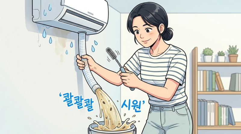 벽걸이 에어컨 배수호스 물 막힘 역류 해결_ 자가 뚫기 청소법 완벽 가이드