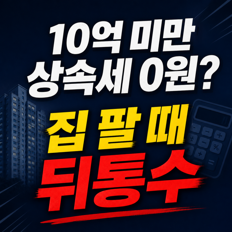 상속세 계산기, 10억 미만은 세금 없다더니 집 팔 때 뒤통수 맞았습니다