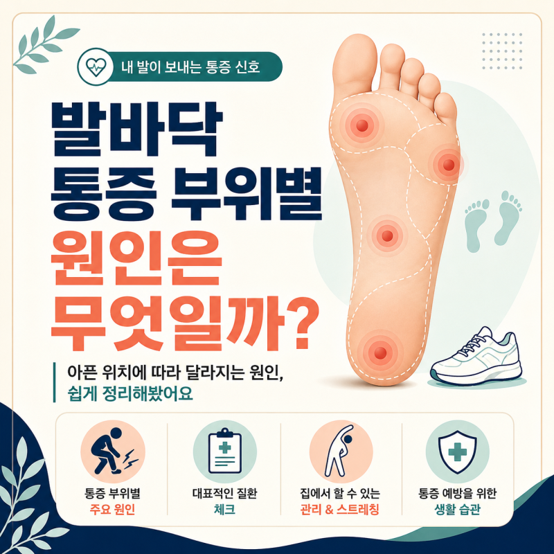발바닥 통증 부위별 원인은 무엇일까?