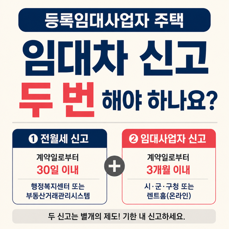 등록임대사업자 전월세 신고, 두 번 해야 하나요? 임대차 신고 방법과 필요서류 정리