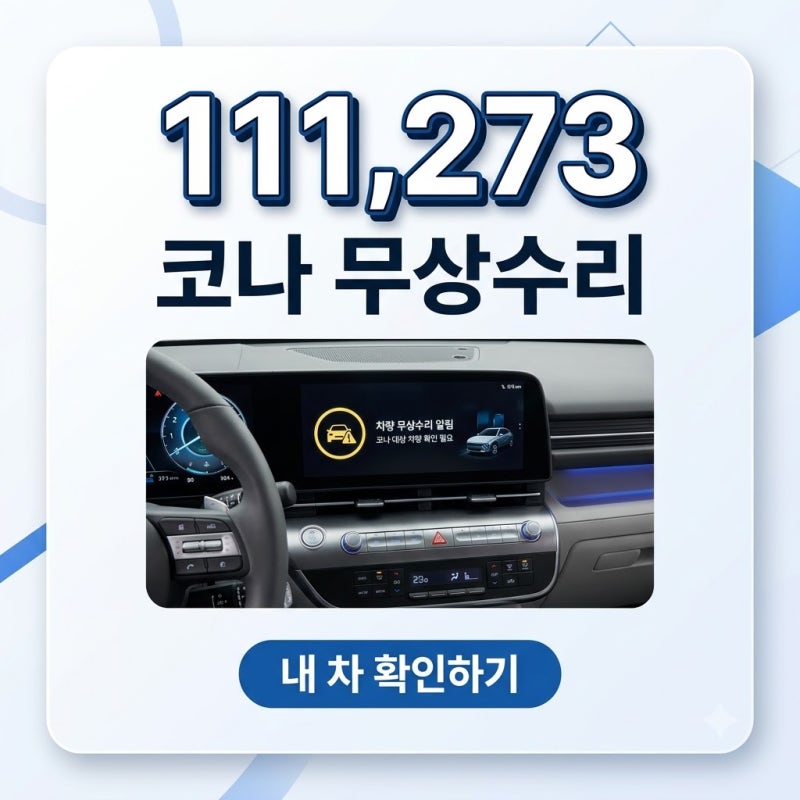 현대차 코나 11만 대 무상수리 총정리: 내 차도 해당될까?