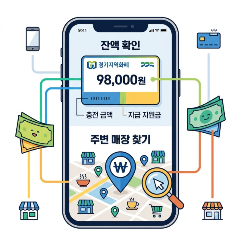 경기지역화폐 앱 하나로 끝, 잔액 확인부터 주변 매장 찾기까지