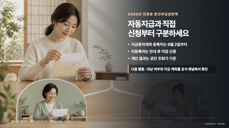 건강보험 본인부담상한액 환급 9월 2일 자동지급, 안내문과 신청 순서