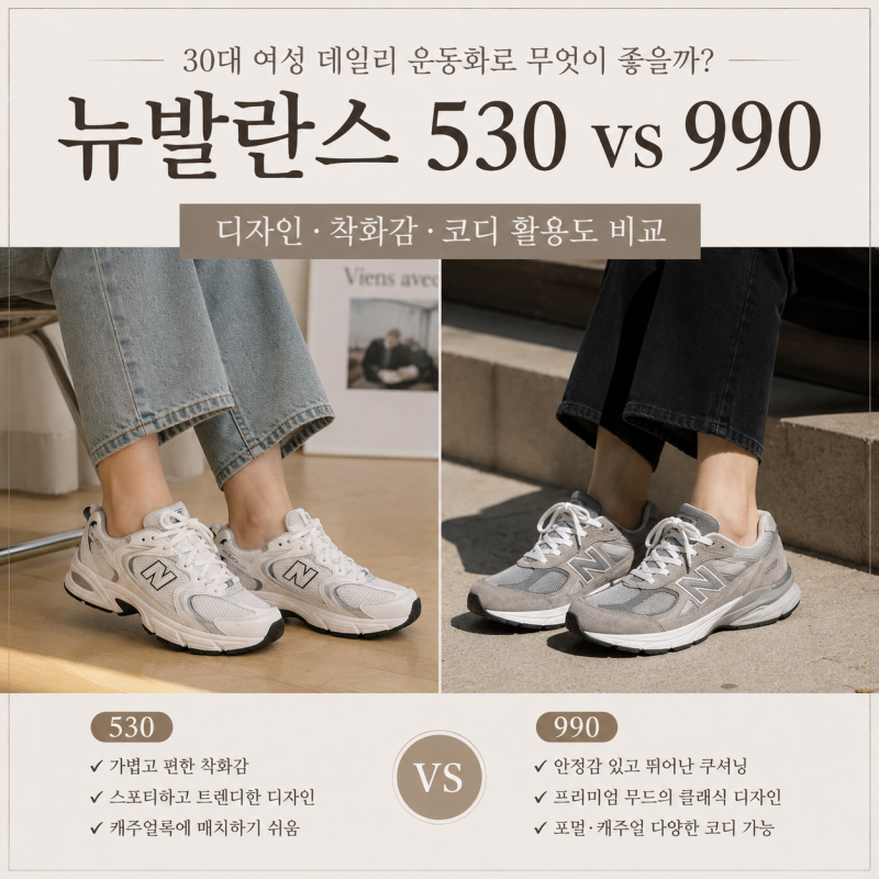 뉴발란스 530 vs 990｜30대 여성 데일리 운동화 하나만 산다면?