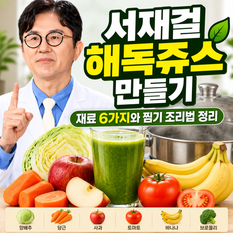 서재걸 해독쥬스 만들기, 재료 6가지와 찜기 조리법 정리