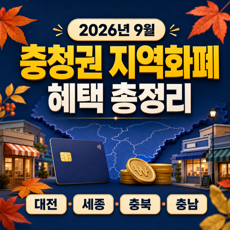 2026년 9월 충청권 지역화폐 혜택 총정리｜대전·세종·충북·충남 할인율 비교