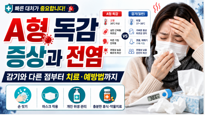 A형 독감 증상과 전염｜감기와 다른 점부터 치료·예방법까지