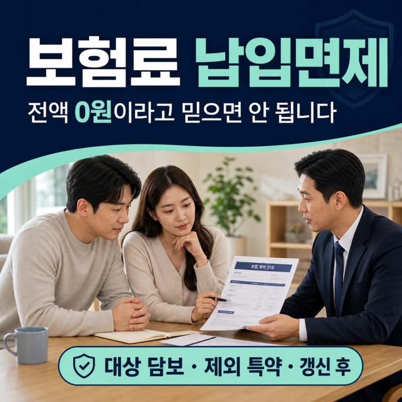 보험료 납입면제 대상·갱신, 전액 0원 믿으면 손해