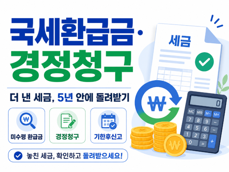 2026년 국세환급금·경정청구 총정리｜5년 안에 더 낸 세금 돌려받는 방법