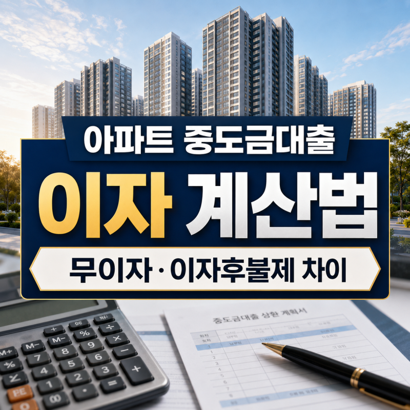 아파트 중도금대출 이자 계산｜무이자·이자후불제 차이 총정리
