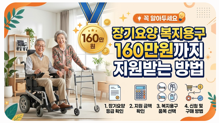 장기요양 복지용구 160만원까지 지원받는 방법 꼭 알아두세요