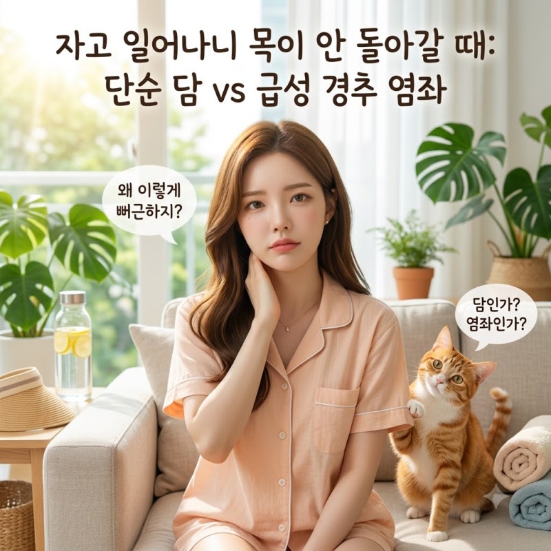 자고 일어나면 목이 안 돌아갈 때, 단순 담결림 vs 급성 경추 염좌