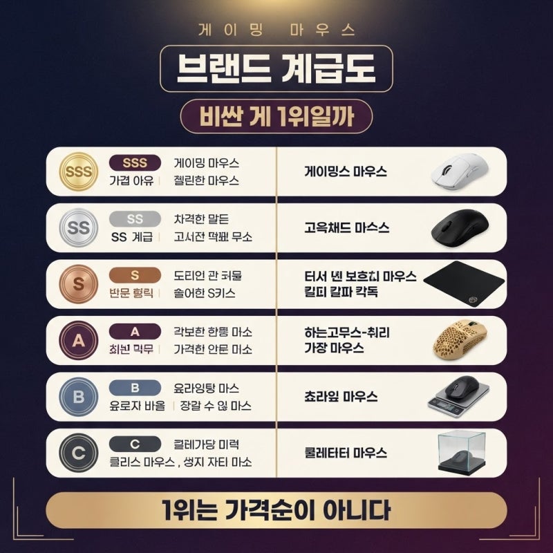 "마우스 하나로 게임 실력이 보인다?" 게이밍 마우스 브랜드 계급도