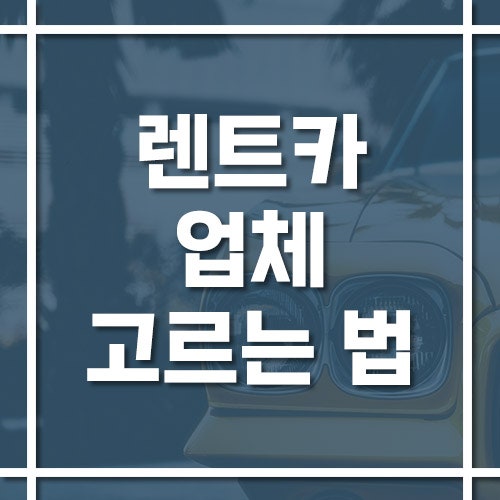 제주도 렌트카 업체 고르는 법과 고를 때 주의사항과 체크리스트