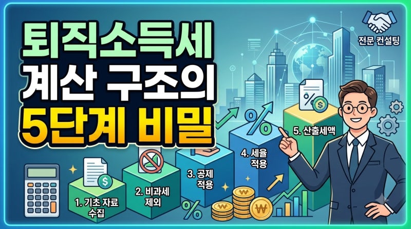 퇴직소득세 계산 구조 5단계 비밀, 세금 폭탄 피하는 실전 공식