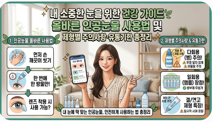 올바른 인공눈물 사용법 및 제형별 주의사항·유통기한 총정리