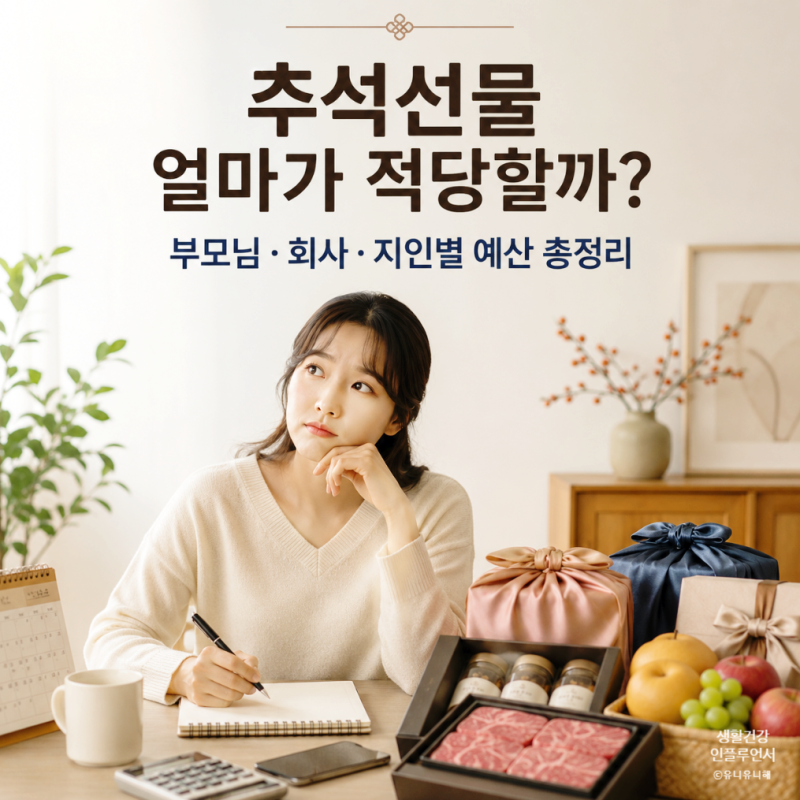 2026 추석선물 추천, 부모님, 친척, 친구, 회사, 선생님 선물 BEST & 적정예산